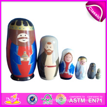 2016 Rússia Colorido De Madeira Brinquedo, Matryoshka De Madeira Bonecas De Brinquedo, Brinquedo De Madeira Do Bebê Intelectual W06D038